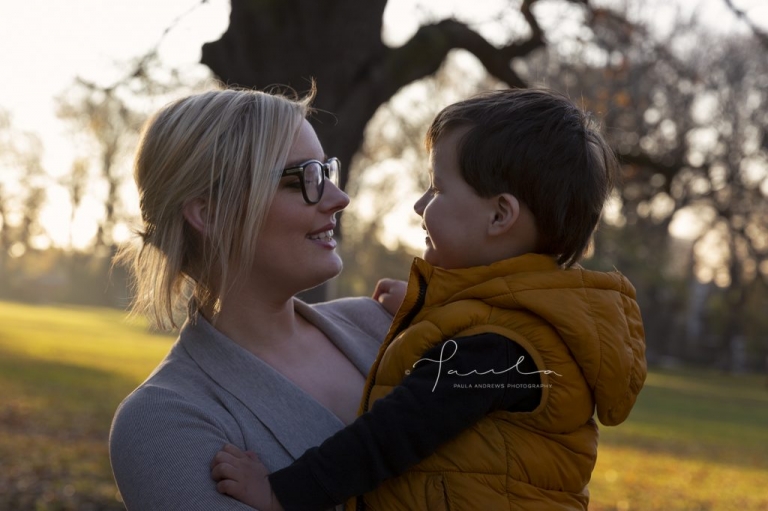 Mother and son in Carlton Gardens