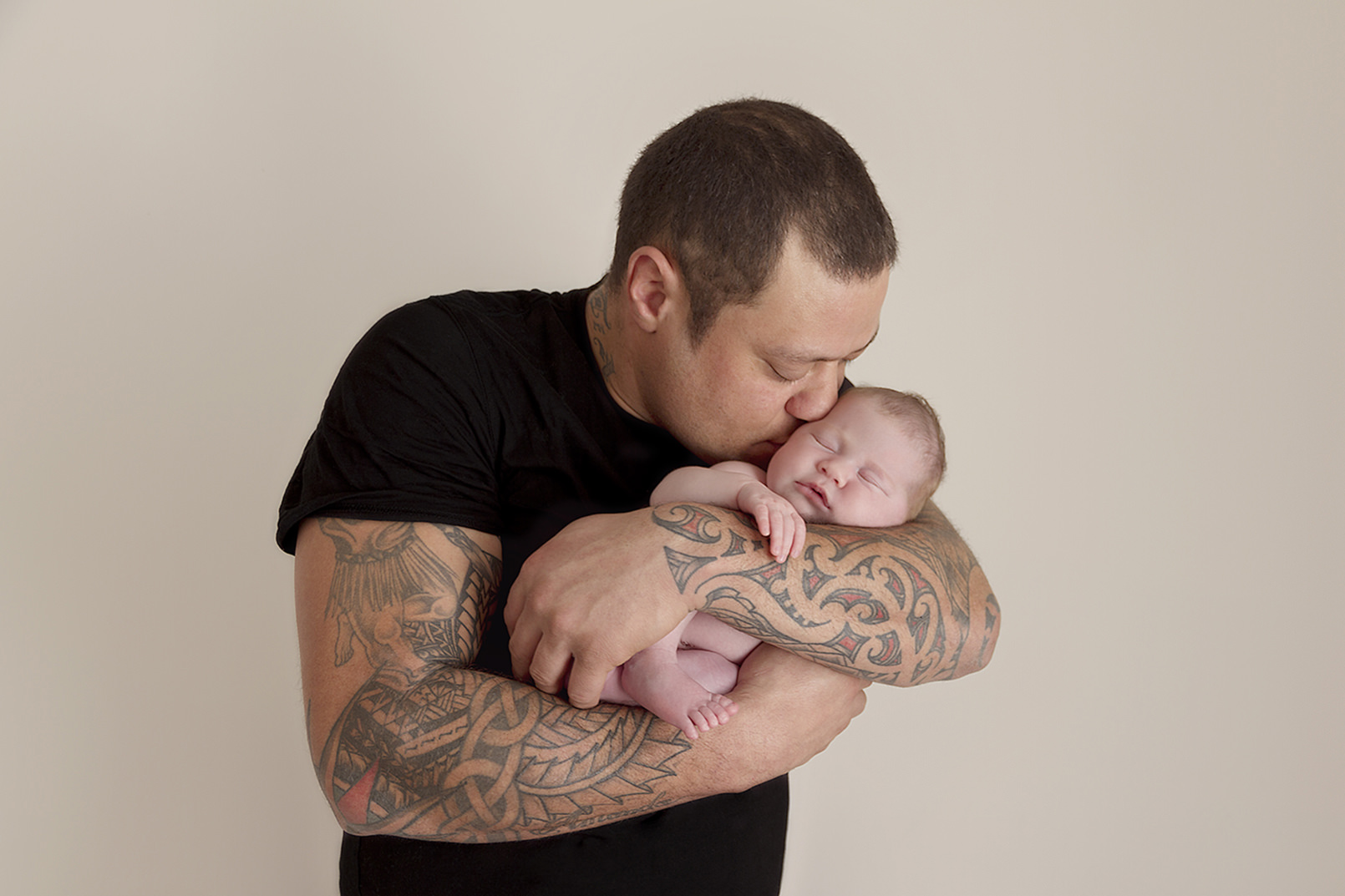 Tattooed Dad loving his baby girl