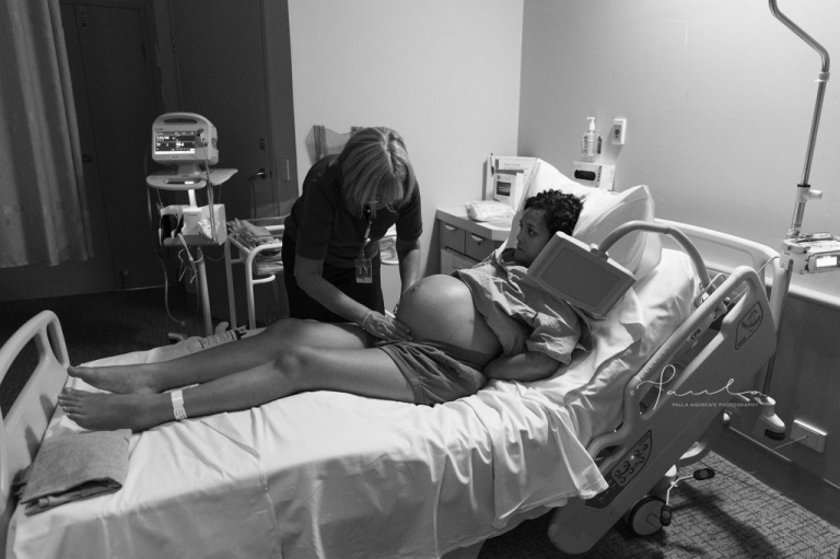 Nurse checking pregnant lady before C-Section