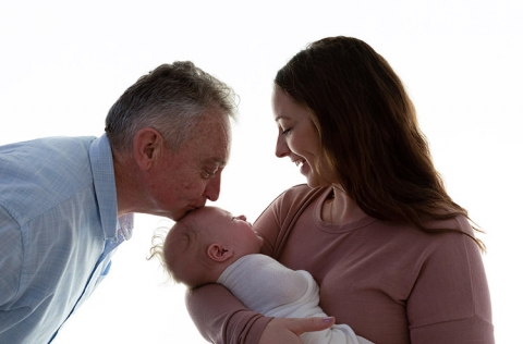 Grandparents meeting grandchild for the first time post covid