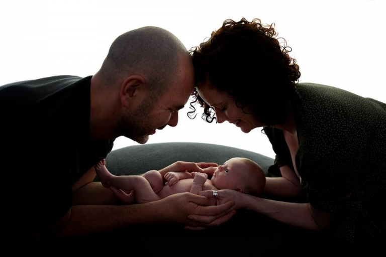 Family photo from a newborn photoshoot with Melbourne's Paula Andrews