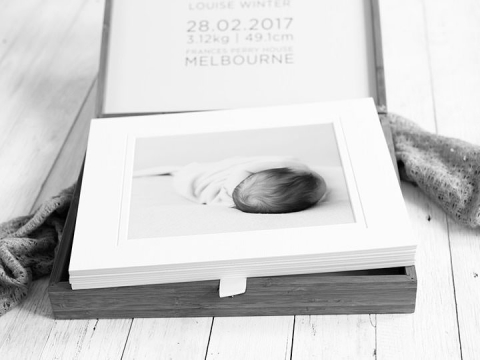 Newborn and maternity portfolio box available in Melbourne